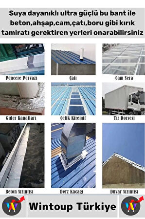 Ultra Güçlü Su Neme Dayanıklı Çok Amaçlı Montaj Onarım İzolasyon Tamir Bantı Beyaz 48 Mm x 10 Metre