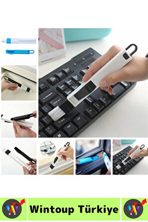 Ergonomik Elektronik Kapı Pencere Köşe Zor Nokta Çok Amaçlı MİNİ Detay Temizlik Fırçası Faraş 2 in 1