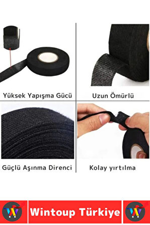 Aşınma Dirençli Korozyona Dayanıklı Kaymaz Kalıntı Bırakmaz Alev Geciktirici Bant 2 CmX10 Mtr 2 Adet