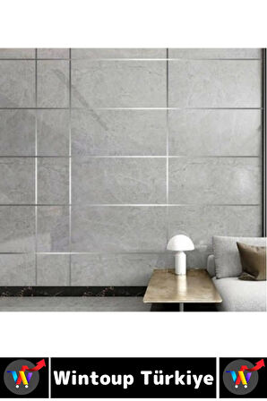 Uzun Ömürlü Kendinden Yapışkanlı Karo Zemin Fayans Derz 1 Cm X 50 Metre Gri Şerit Bant 5 Adet