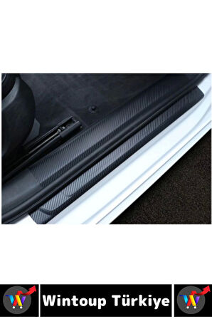 İz Bırakmaz Kapı Eşik Tampon Ev Çizilme Önleyen Koruma Şık Karbon Fiber Bant 3 Cm X 3 Metre 5 Adet