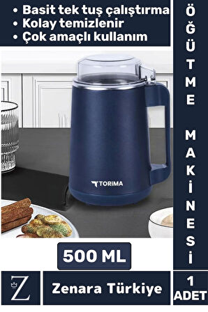 Ergonomik Tutma Saplı Kolay Temizlenir Tek Tuş Bas Çalıştır Kuruyemiş Baharat Kahve Öğütücü 500 ML