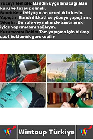 Uzun Ömürlü Su Nem Küfe Dayanıklı Çok Amaçlı GRİ Montaj Onarım Tamir Bantı 48 Mm X 10 Metre 2 Adet