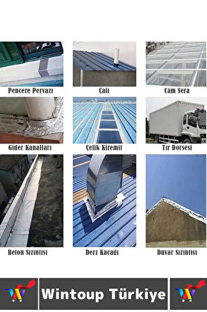 Uzun Ömürlü Su Nem Küfe Dayanıklı Çok Amaçlı GRİ Montaj Onarım Tamir Bantı 48 Mm X 10 Metre 5 Adet