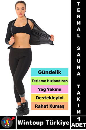 Gündelik Spor Kullanım Terleme Hızlandıran Rahat Destekleyici TERMAL SAUNA UZUN KOL TAKIM