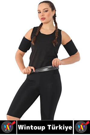 Günlük Spor Kullanım Terleme Hızlandıran Rahat Destekleyici TERMAL SAUNA ŞORT ATLET TAKIM