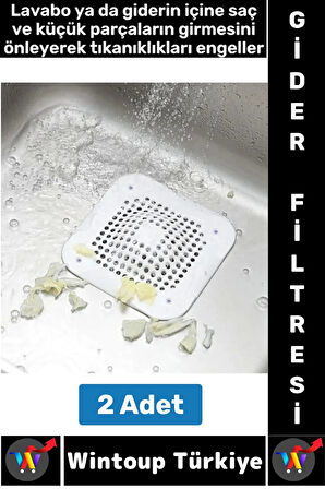 Kolay Temizlenir Mutfak Banyo Küvet Lavabo Tıkanma Önleyen Esnek Silikon Lavabo Gider Filtresi 2 Adt