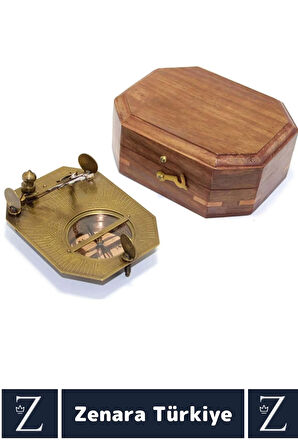 Dekoratif Koleksiyon Erkek Arkadaş Sevgililer Günü Koleksiyon Hediye PİRİNÇ Ahşap Kutu PUSULA