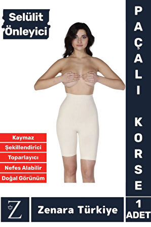 İz İç Göstermez Kaymaz Şekillendiren Sıkılaştıran Toparlayan Selülit Önlemeye Yardımcı Paçalı Korse