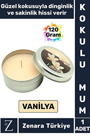 Özel Metal Kutu Arınma Huzur Meditasyon Yoga Esans Sakinlik Veren Dekoratif Oda Kokusu Mum 120 Gram