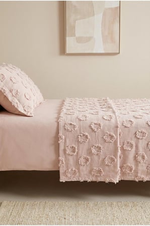 Tek Kişilik Yatak Örtüsü 180 x 260 cm – Valonlu Model 1 Adet 50 x 70 Yastık Kılıfı