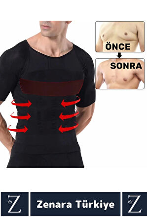 Jinekomasti Dik Duruş Göğüs Göbek Toparlayan Sıkılaştıran Ultra Esnek Erkek Fanila Korse 4'Lü SET