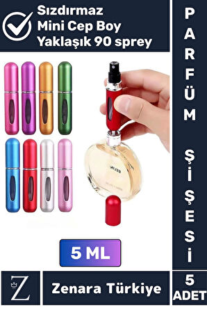 Kompakt Cep Boy Doldurulabilir Taşınabilir Sızdırmaz Pratik Çanta Boy Cep Parfümü Şişesi 5 ML 5 Adet