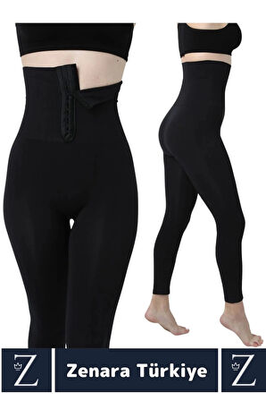 Gündelik Doğal Görünüm 2 Beden İncelten Vücut Toparlayan LAZER KESİM Yüksek Bel Ağraflı Korseli TAYT