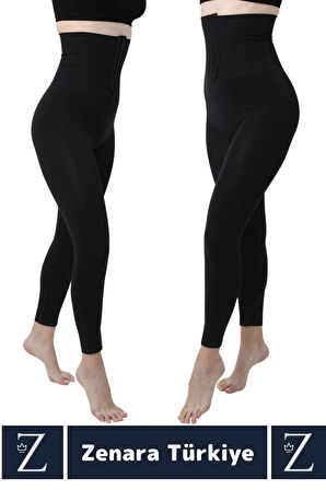 Gündelik Doğal Görünüm 2 Beden İncelten Vücut Toparlayan LAZER KESİM Yüksek Bel Ağraflı Korseli TAYT