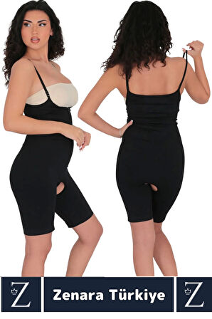 Günlük Vücut Şekillendiren Beden İncelten Toparlayan İhtiyaç Deliği Fermuarlı Ağraflı Tam Boy Korse