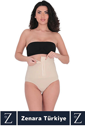 Gündelik Doğal Görünüm Vücut Beden Küçülten Toparlayan Yüksek Bel Ağraflı Slip Korseli TAYT