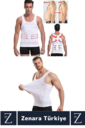 Jinekomasti Dik Duruş Göbek Göğüs Toparlayan Sıkılaştıran Ultra Elastik Erkek Atlet Korse 2 Adet