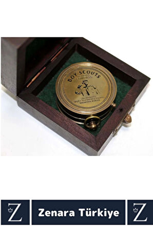 Dekoratif Erkek Arkadaş Sevgili Özel Gün Denizci Koleksiyon Hediye PİRİNÇ Ahşap Kutulu PUSULA