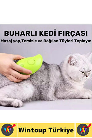 Evcil Hayvan Kedi Banyo Tüy Tarama Masaj Etkili Yumuşak Zararsız Çok Fonksiyonlu Buharlı Tarak