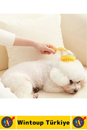 Ergonomik Kedi Köpek Banyo Temizlik Masaj Etkili Zararsız Silikon Sıvı Hazneli Evcil Hayvan Tarağı