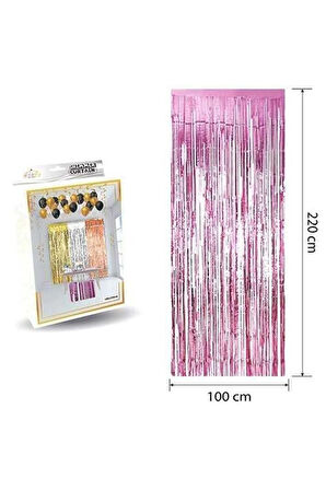 Lüks Kapı Perdesi Pembe 100*220 Cm M159