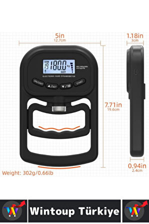 Güç Kuvvet Kavrama Kg/Lb Test Cihazı Fizik Tedavi 120 Kg Kapasite LCD Ekran Dijital El Dinamometresi