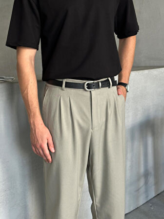 Erkek Pileli Baggy Kalıp Kumaş Pantolon