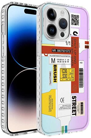 Apple iPhone 13 Pro Max Kılıf Airbag Kenarlı Renkli Desenli Elegans Silikon