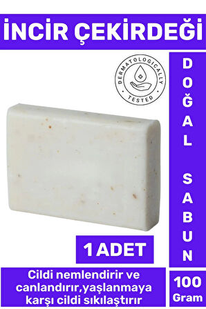 Doğal Güzel Kokulu Cilt Güzelleştirici Yaşlanma Karşıtı Organik İncir Çekirdeği Sabunu 1 Adet