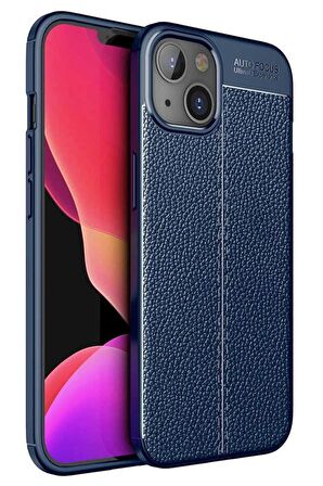 iPhone 13 Kılıf Deri Desenli Kamera Korumalı Silikon