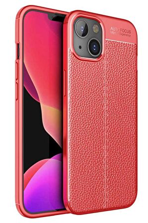 iPhone 13 Kılıf Deri Desenli Kamera Korumalı Silikon