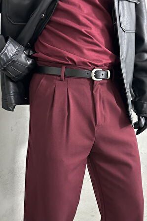 Erkek Pileli Baggy Kalıp Kumaş Pantolon