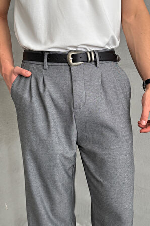 Erkek Pileli Baggy Kalıp Kumaş Pantolon