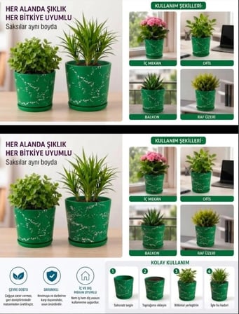 2’li Seramik Saksı (Kalemlik,Fırçalık,Masa Organizeri ) / Modern Dekoratif El Yapımı Tasarım