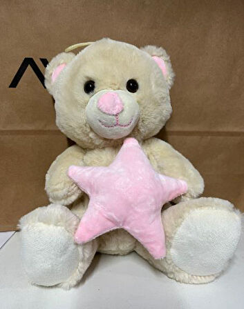 Oyuncak Peluş Sevimli Uyku Arkadaşı Yıldızlı Ayıcık 26 cm