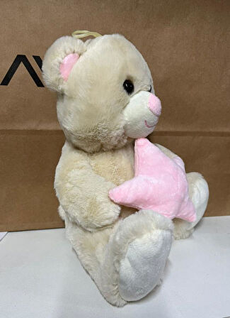 Oyuncak Peluş Sevimli Uyku Arkadaşı Yıldızlı Ayıcık 26 cm