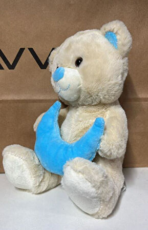 Oyuncak Peluş Sevimli Uyku Arkadaşı Aydedeli Ayıcık 26 cm