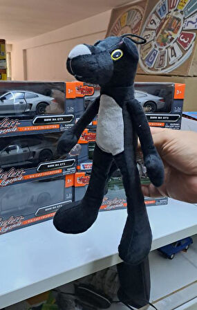 30 cm Asılabilir Elleri Vantuzlu Oyuncak Peluş Siyah Panter