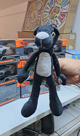 30 cm Asılabilir Elleri Vantuzlu Oyuncak Peluş Siyah Panter