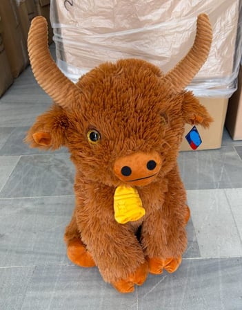 Oyuncak Peluş Sevimli Uyku Arkadaşı Dev Boy Boynuzlu Boğa Ördek 90 cm