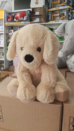 Oyuncak Peluş Sevimli Krem Rengi Köpek Uyku Arkadaşı 45 cm