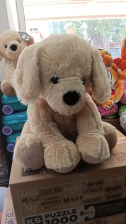 Oyuncak Peluş Sevimli Krem Rengi Köpek Uyku Arkadaşı 45 cm
