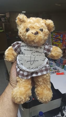 Oyuncak Peluş Kahverengi Elbiseli Ayıcık 30 cm