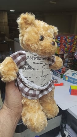 Oyuncak Peluş Kahverengi Elbiseli Ayıcık 30 cm