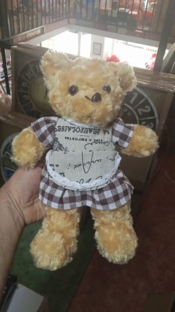Oyuncak Peluş Kahverengi Elbiseli Ayıcık 30 cm