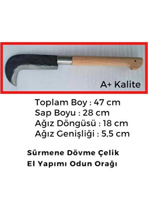 Sürmene Yıldızlı Dövme Çelik Tahra Orak Odun Budama Dal Kesme Sürmeneden