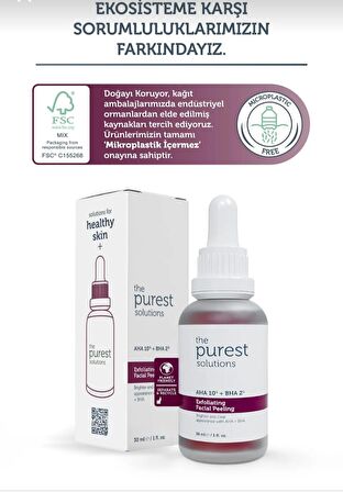 Canlandırıcı Cilt Tonu Eşitleyici Yüz Peeling Serum 30 ml Aha 10% + Bha 2%