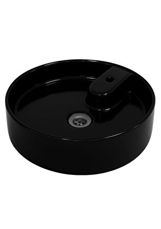 Motion 45 Cm Tezgah Üstü Lavabo Yuvarlak Siyah Çanak Lavabo