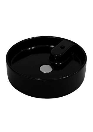Motion 45 Cm Tezgah Üstü Lavabo Yuvarlak Siyah Çanak Lavabo